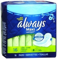 Always Maxi Long Super With Wings 16ct