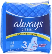 Always Hyg Pads Clas Night